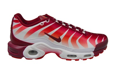 red and white nike tns